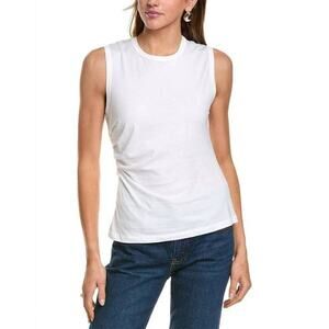 ALC Zoey Pleated Side Sleeveless Tank Top in White XS